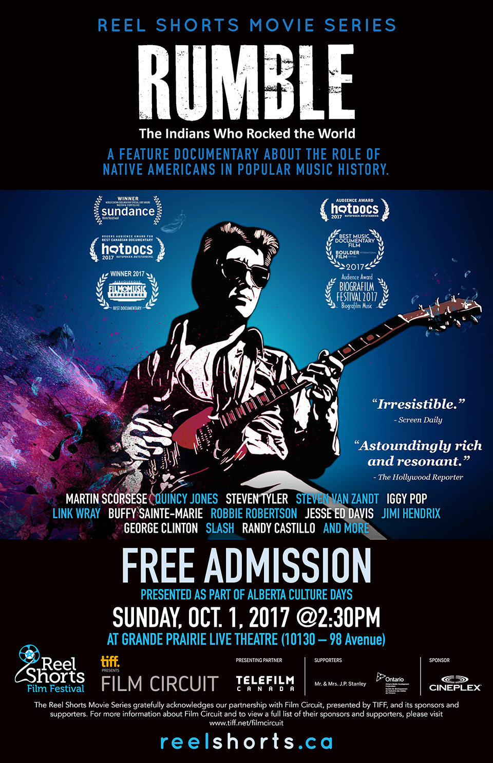 FREE - Oct 1 movie - RUMBLE The Indians Who Rocked the ...